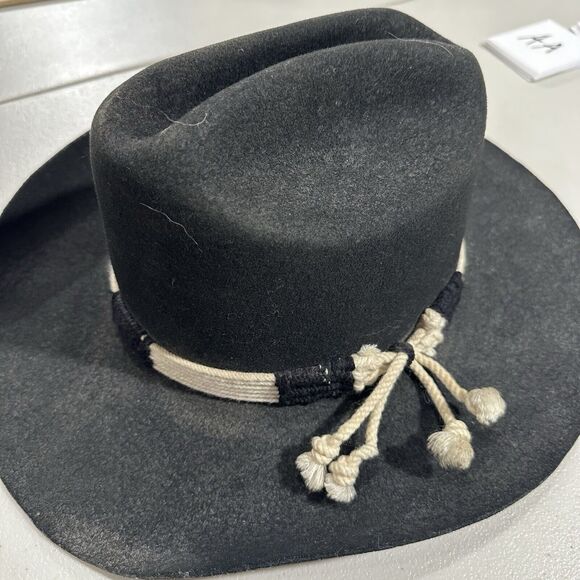 Stemson Hat 100% Wool Black Felt (56 Mex) 7 US Decorative Cowboy Charly CarLop - Picture 7 of 10